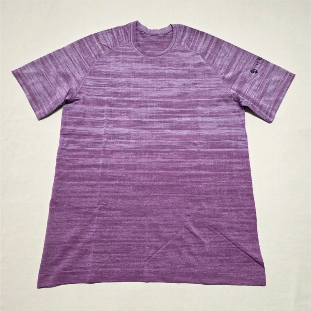 Lululemon Athletic Short Sleeve T-Shirt Men Large Purple Heather Pullover Reg